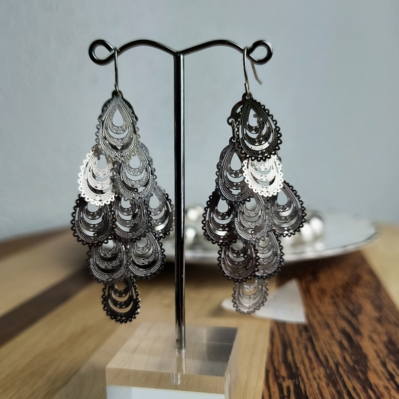 Jewelry Dish Bundle Of 4 Silver Tone Statement - Picture 4 of 4